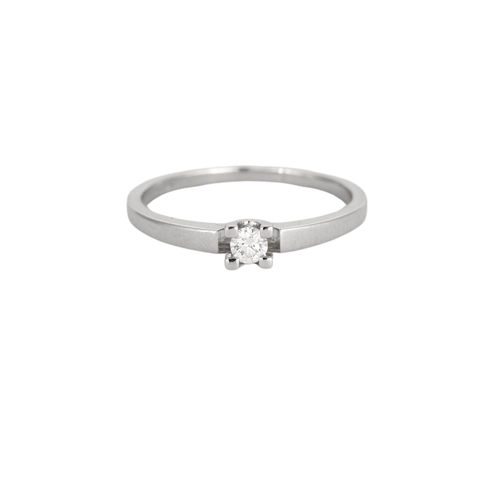 Bague 53 Solitaire or blanc diamant 58 Facettes 3121258