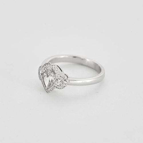 Bague 53 Bague solitaire en or blanc et diamants 58 Facettes LJ28