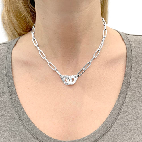 Collier Collier Dinh Van, "Menottes", or blanc et diamants. 58 Facettes 35223