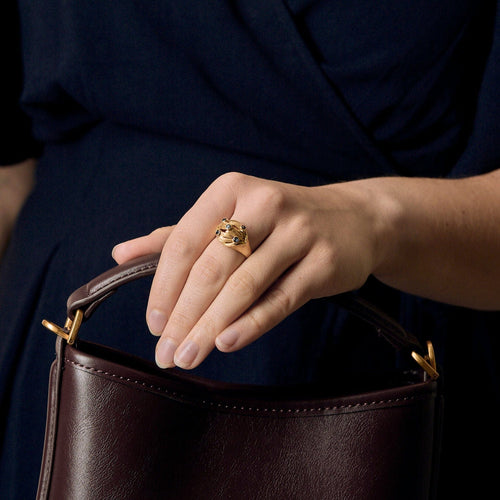 Bague 55,5 Bague dôme en or jaune et saphir 58 Facettes GU298X2