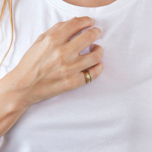 Bague Bague or jaune semainier 58 Facettes LP350