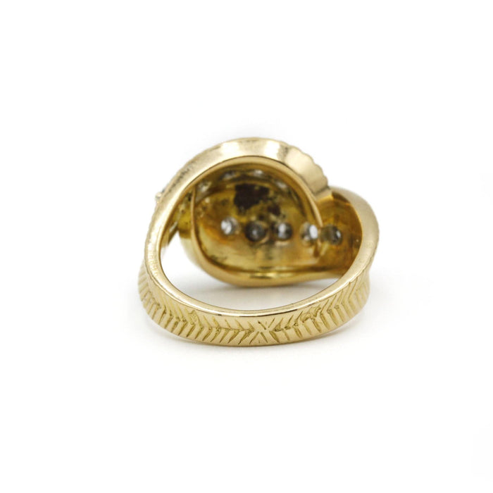 Bague 51 Van Cleef & Arpels Vintage - Bague Plume Or Jaune, Platine, Diamants 58 Facettes 240300R