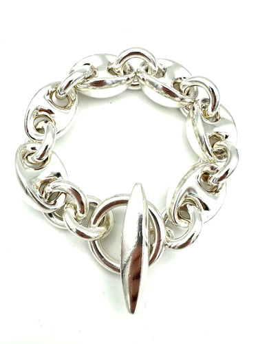 Bracelet HERMES. Collection "Neptune", important bracelet vintage argent 58 Facettes