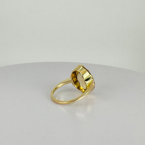 Bague Bague solitaire citrine ovale facettée en or jaune 14k 58 Facettes 2511012