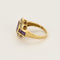 Bague en or jaune , améthyste et diamants