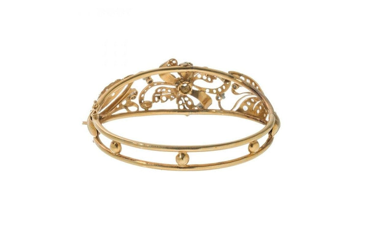 Bracelet Bracelet Art Nouveau en or jaune et platine avec diamants 58 Facettes 9602