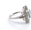 Bague 54 Bague en or blanc avec aigue-marine et diamants 58 Facettes
