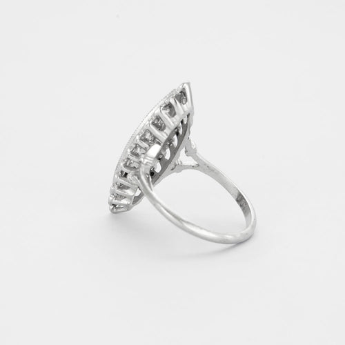 Bague 53 Bague marquise or gris diamants 58 Facettes GU69