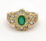 Bague 54 Bague Marguerite Vintage or jaune, émeraude et diamants 58 Facettes