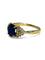 Bague 55 Bague or jaune saphir 1,5 ct et diamants 0,30 ct 58 Facettes 00066801