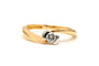 Bague contemporaine en or jaune et blanc, diamant taille brillant (+-0.16ct)
