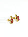 Boucles d'oreilles Paire de boucles d'oreilles or jaune, diamants et rubis 58 Facettes