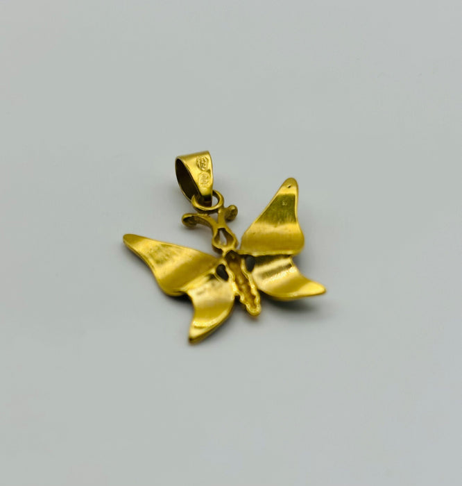 Pendentif Pendentif or jaune émail, forme papillon 58 Facettes 50155