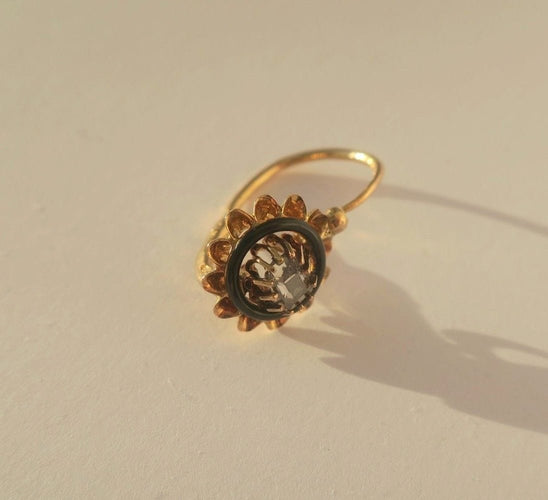 Boucles d'oreilles Mono boucle d’oreille dormeuse provençale XIXe en or rose et diamant 58 Facettes