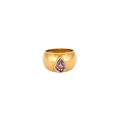 Bague 44 Chevalière Goutte saphir rose 58 Facettes 1