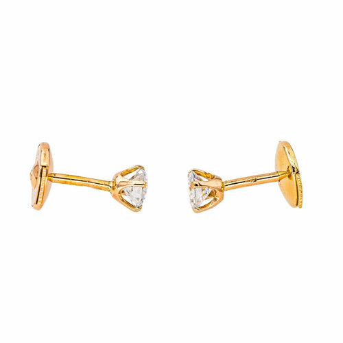 Boucles d'oreilles Boucles d'oreilles Puces Or jaune Diamant 58 Facettes 4608588CN