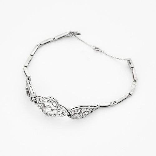 Bracelet en or gris avec diamants