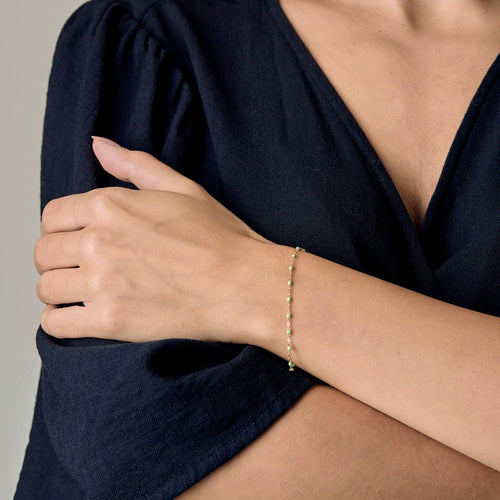 Bracelet GIGI Clozeau - Classique Gigi - Bracelet en or jaune et résine verte claire 58 Facettes BRI0094X5