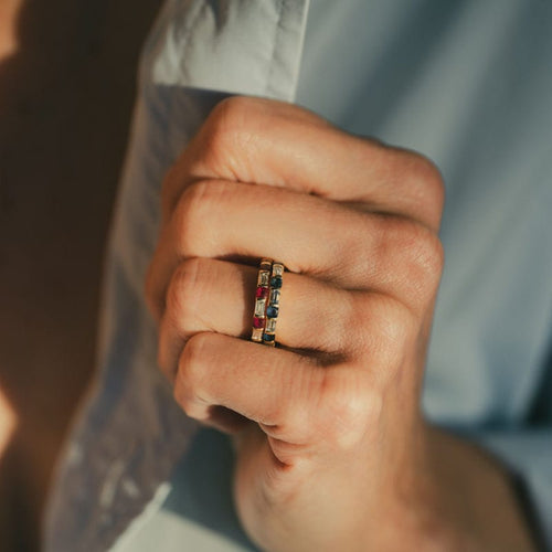 Bague 49 MAUBOUSSIN - Alliance - en or jaune, rubis et diamants 58 Facettes