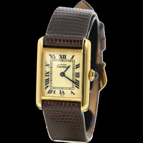 Montre Cartier Montre Tank Vermeil Must De Cartier Vermeil 58 Facettes MT43758