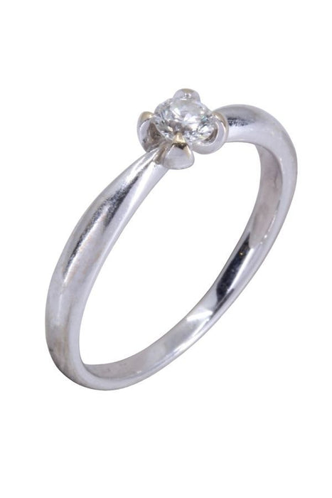 Bague solitaire or blanc diamant