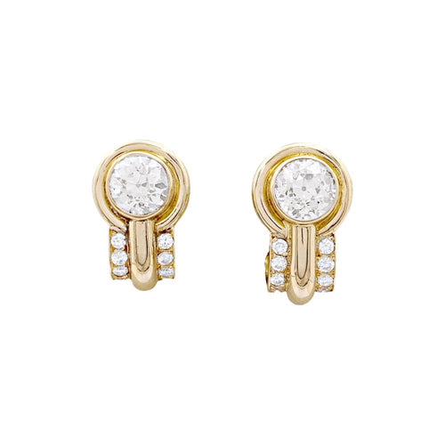 Boucles d'oreilles Boucles d'oreilles, or jaune et diamants. 58 Facettes 34859