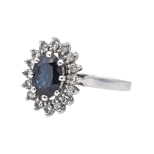 Bague 51 Bague Pompadour  Or blanc Saphir, Diamant 58 Facettes 4036379CN