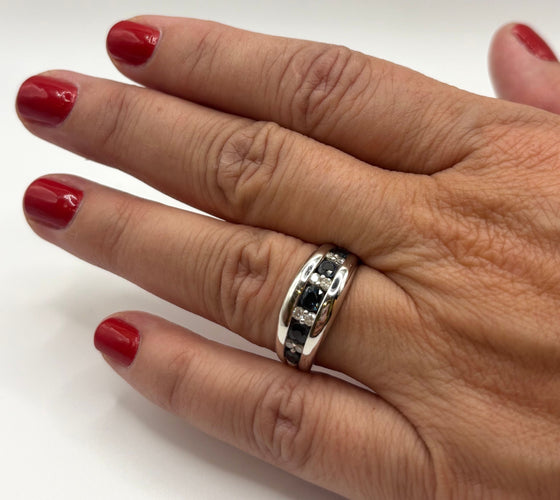 Bague 55.5 Alliance saphirs et diamants 58 Facettes