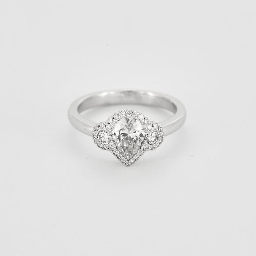 Bague 53 Bague solitaire en or blanc et diamants 58 Facettes LJ28