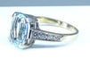 Bague 58 Bague or blanc aigue-marine et 8 diamants 58 Facettes AB376