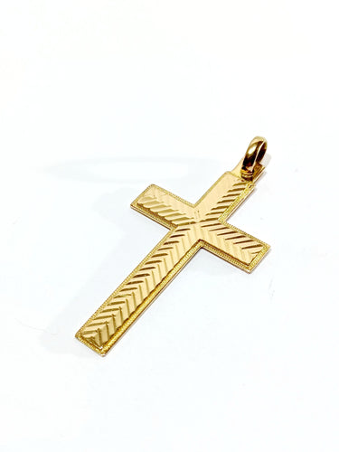 Pendentif Croix en or rose 58 Facettes