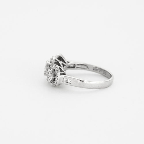 Bague BAGUE DE FIANCAILLES DIAMANTS OR GRIS 18K 58 Facettes