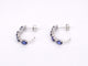 Boucles d'oreilles Boucles d'oreilles en or blanc avec diamants et saphir 58 Facettes 2130