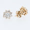 Boucles d'oreilles Boucles d'oreilles fleur en or jaune avec diamants certifié HRD 58 Facettes