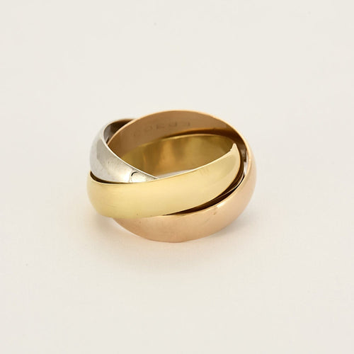 Bague 54 CARTIER - Trinity - Bague trois anneaux en or de trois couleurs 58 Facettes MON0836