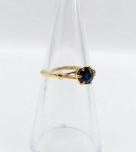 Bague 51 Bague - Solitaire vintage en or 18k et saphir naturel 0,50 carat 58 Facettes A06640