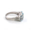 Bague 56 Bague en platine avec aigue-marine et diamants 58 Facettes