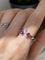 Bague 53 Large bague en or jaune 18K citrine et péridots 58 Facettes