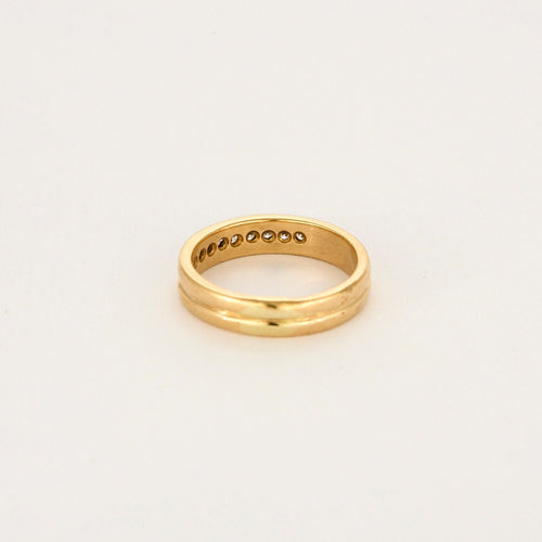 Bague 59 Alliance or jaune et diamants 58 Facettes LP1150