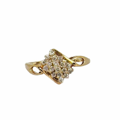 Yellow gold ring with diamonds 58 Facettes 2310011