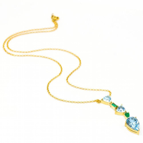 Collier Collier en or jaune topaze émeraude 58 Facettes D362785JE