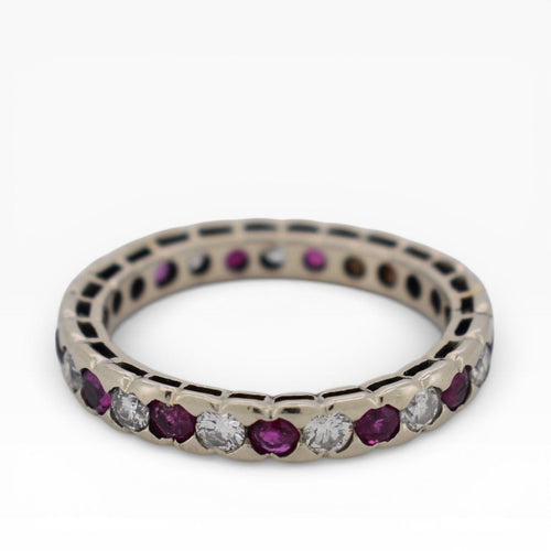 Bague 52 Alliance Éternité Vintage - Or 18 carats, Rubis et Diamants 58 Facettes 559