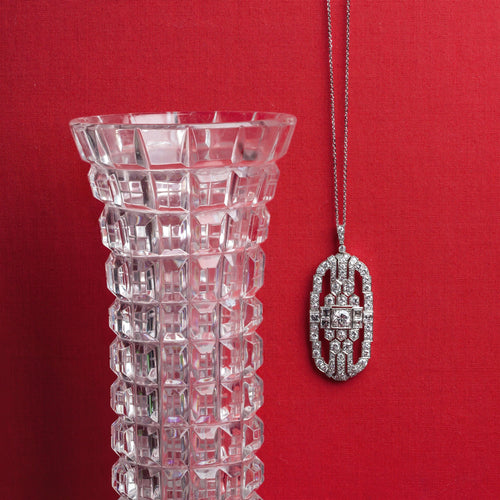 Pendentif White Gold, Art Déco Diamond Pendant 58 Facettes 0020001607