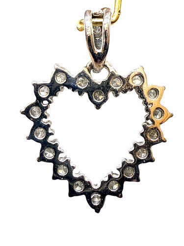 Pendentif Pendentif ancien cœur ajouré serti de diamants 58 Facettes