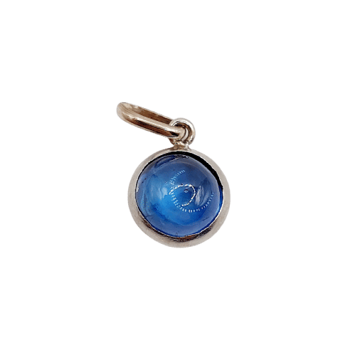 Pendentif Pendentif Art déco en or blanc 18k et saphir synthétique 58 Facettes A06523