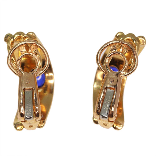 Boucles d'oreilles Boucles d'oreilles vintage signées Boucheron serties de saphirs cabochons 58 Facettes 17342-0280