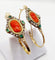 Boucles d'oreilles Dormeuses XXL poissardes victoriennes or jaune, camée corail, émeraudes (circa 1850 58 Facettes A06366