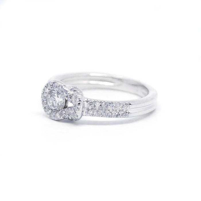 Bague - or blanc diamants