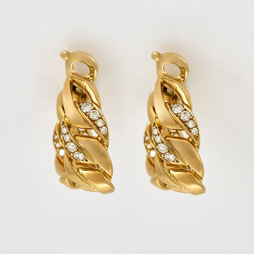 Boucles d'oreilles CARTIER x GEORGES LENFANT - BERGAME - Parure en or jaune et diamants 58 Facettes 58FC14
