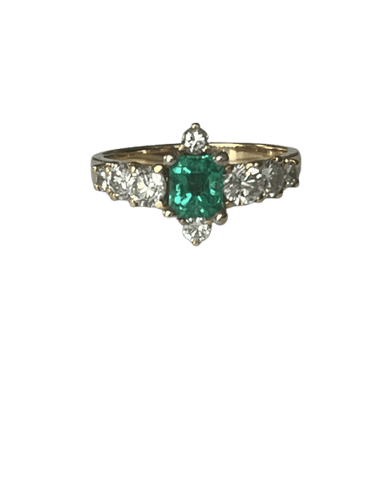 Bague 53 Bague Or Jaune Emeraude Diamants 58 Facettes LOT 6135